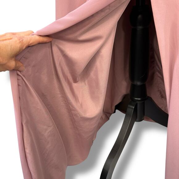 Azazie Everleigh Dress Vneck Dusty Rose Aline Floor Length Maxi Formal Size A8 - Picture 7 of 11